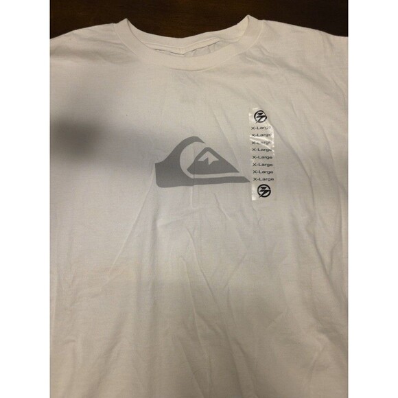 New Quiksilver Mens XL Comp Logo SS T-Shirt White NWT - Picture 1 of 5
